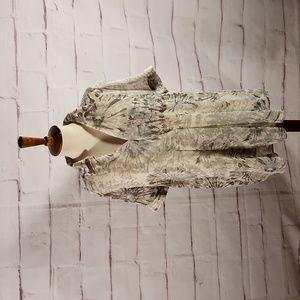 LOGO Lori Goldstein Printed Sheer Woven Top